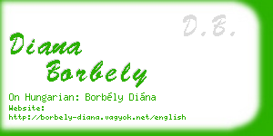 diana borbely business card